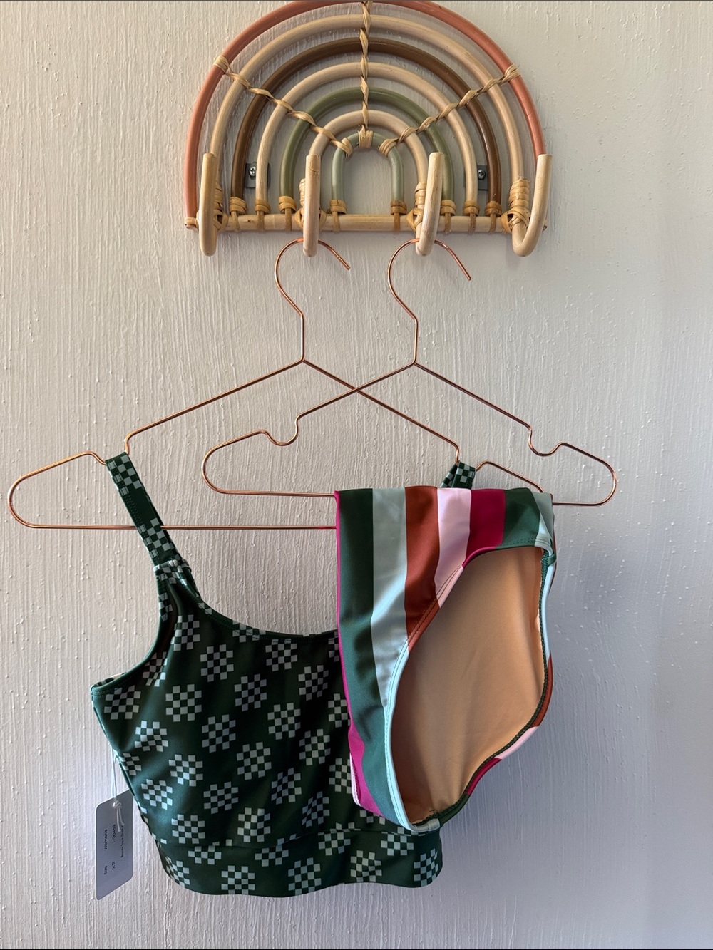 Livy & Kate swim check mate top XS & Jewel strip bottom in XXS - NWT